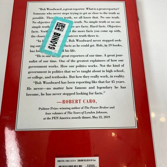 Donald Trump Book Rage: Bob Woodward Hard Cover NEW - Picture 4 of 4